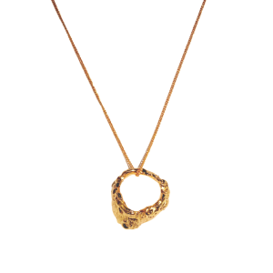 Hollow Root Loop Necklace – Gold