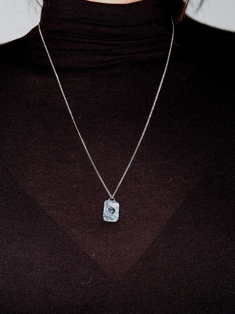 Oxidised Volcanic Stone Pendant - Image 3